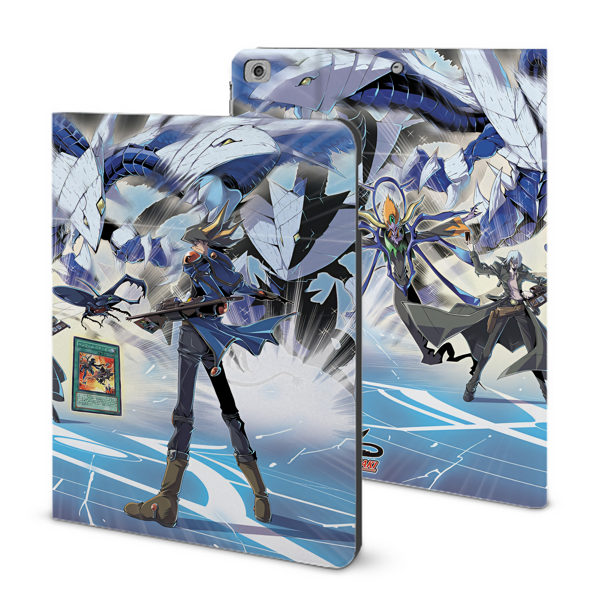 （画像用） 遊☆戯☆王 Yu-Gi-Oh! IPad ケース ブック型 PUレザー TPU 耐衝撃 軽量 薄型 ペン収納なし 全面保護 IPad 各モデル対応